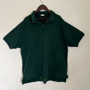L.L Bean Vintage 80s Single Stitch Made In USA Polo, Forest Green- XL